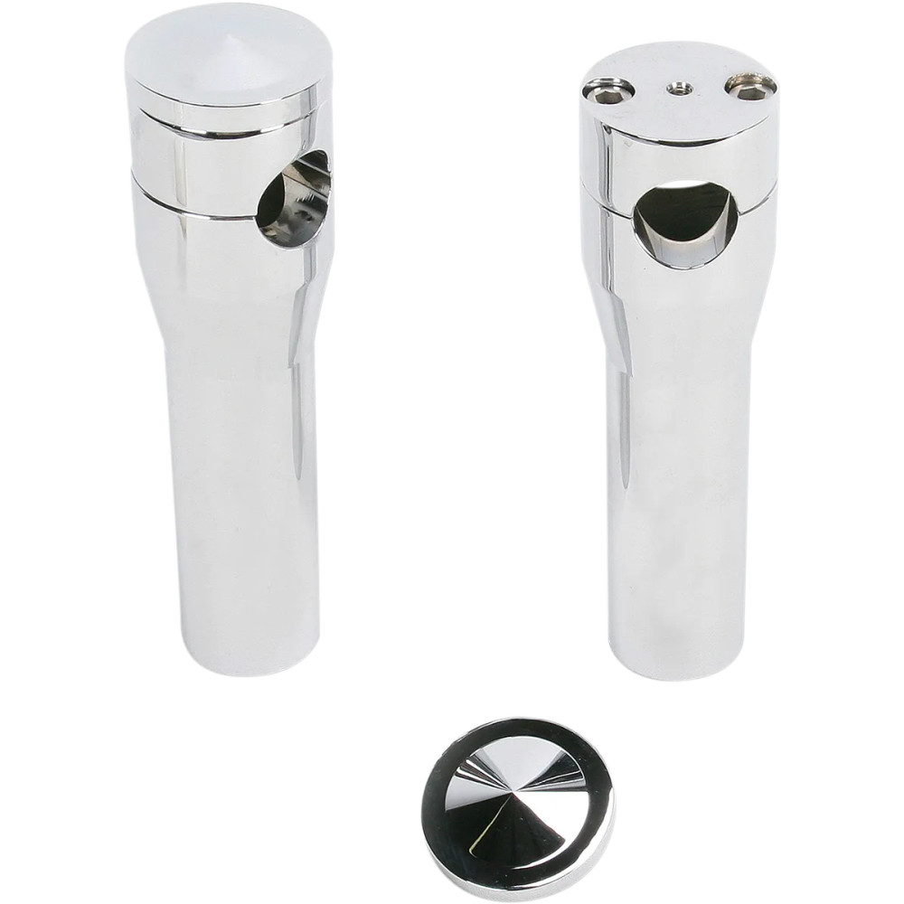 Elevadores Elite de aluminio billet personalizados — 1" de sujeción, 6" de elevación, Cromado, para FXSTS Triple Trees