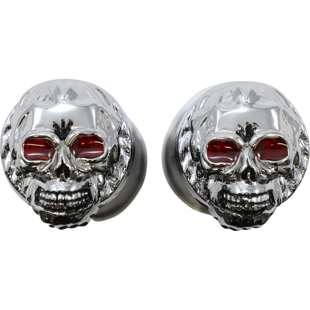 Skull Grips — 25.4 mm (1"), Black, Chrome Skull Grips — 25.4 mm (1"), Black, Chrome