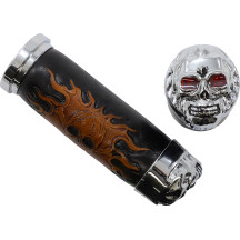 Skull Grips — 25.4 mm (1"), Black, Chrome