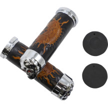Skull Grips — 25.4 mm (1"), Black, Chrome