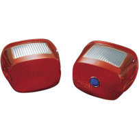 Replacement Taillight Lenses — Harley Davidson® fit, Red, Square, rear