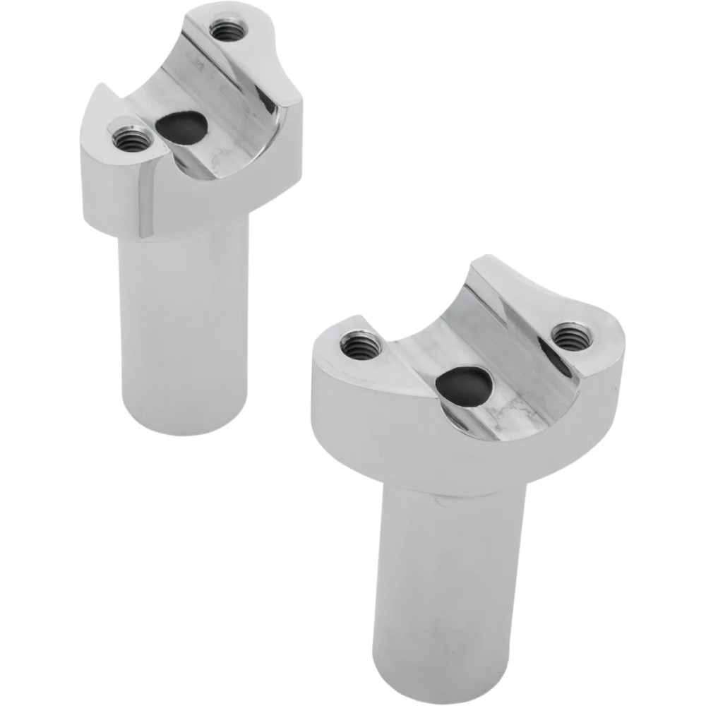 Elevadores de manillar de aluminio forjado — 3-1/2" elevación, abrazadera 1", rosca 1/2-13, cromado