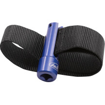 Llave de correa para filtro de aceite V2 — correa 38 mm, máx. 125 mm (5\"), carraca 3/8\", Negro, Azul