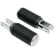 Chrome Footpegs with Rubber Sleeves — Pair