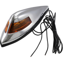 Luz frontal de guardabarros estilo Nostalgia — 6-7/8&quot; L x 2-1/4&quot; W x 2&quot; H, 12V, lente ámbar