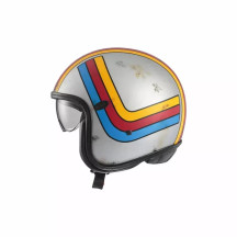 Vintage Platinum Edition Helmet — Size L, Silver, Gloss, Smoke sun visor