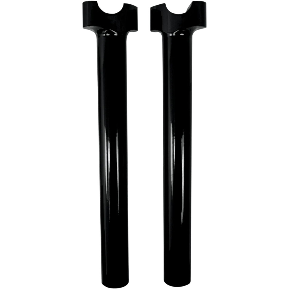Elevadores Buffalo de aluminio mecanizado para manillar — 1" sujeción, 12" elevación, negro brillante