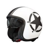 Vintage Star Helmet — 2XL, open-face, matte white