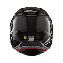 Casco Supertech M10 sólido — Talla L, carcasa de fibra de carbono, negro brillo