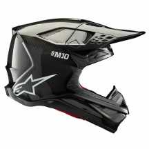 Casco Supertech M10 sólido — Talla L, carcasa de fibra de carbono, negro brillo