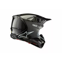 Casco Supertech M10 sólido — Talla L, carcasa de fibra de carbono, negro brillo