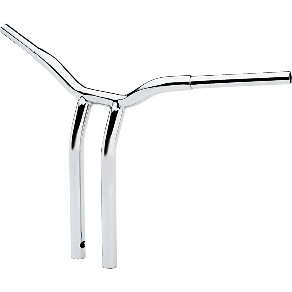 Manillar Kage Fighter con riser curvado soldado — 30" ancho, 16" elevación, 3-1/2" entre centros, Cromo
