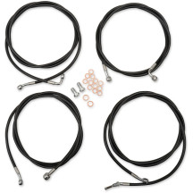 Kit estándar de cables/líneas de freno para manillar de vinilo negro — 38 cm–43 cm (15"–17"), Ape Hanger, ABS