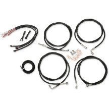 Kit completo de cables trenzados de vinilo negro para manillar y freno — altura del manillar 12"–14", para sistemas ABS