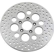 Disco de freno perforado de acero inoxidable pulido — 292 mm (11,5\"), Plateado pulido