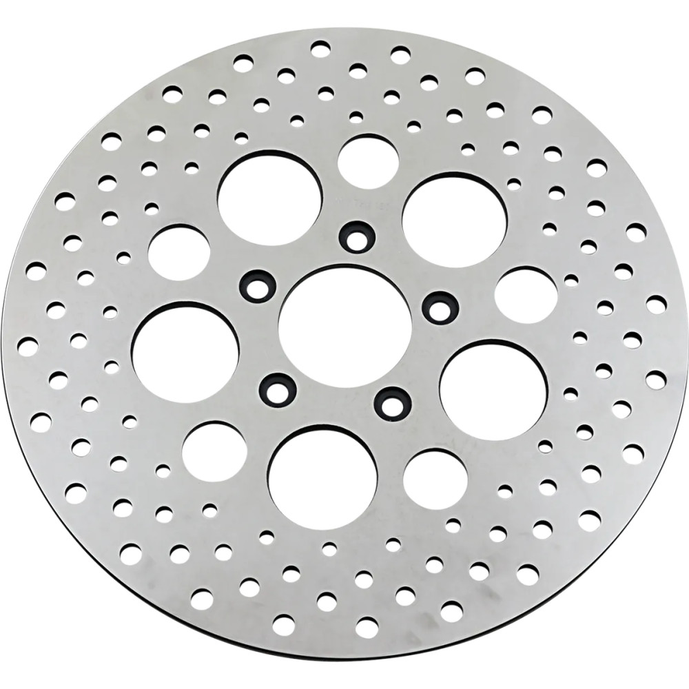 Disco de freno perforado de acero inoxidable pulido — 292 mm (11,5\"), Plateado pulido
