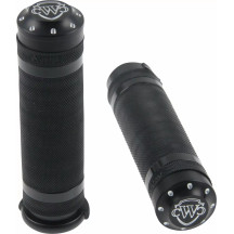 Puños — 25,4 mm (1") para manillar, negro, recubiertos en polvo