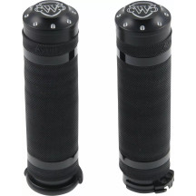 Puños — 25,4 mm (1") para manillar, negro, recubiertos en polvo